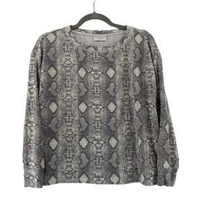 Dress Forum‎ Gray Snake Print Top Sz Small Long Sleeve